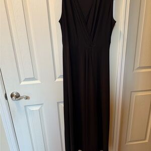 Preston & York Black Maxi Sheath Dress V-Neck
